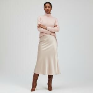 NWT Express High Rise Waisted Satin Maxi Slip Skirt Women Size XL Elastic Waist